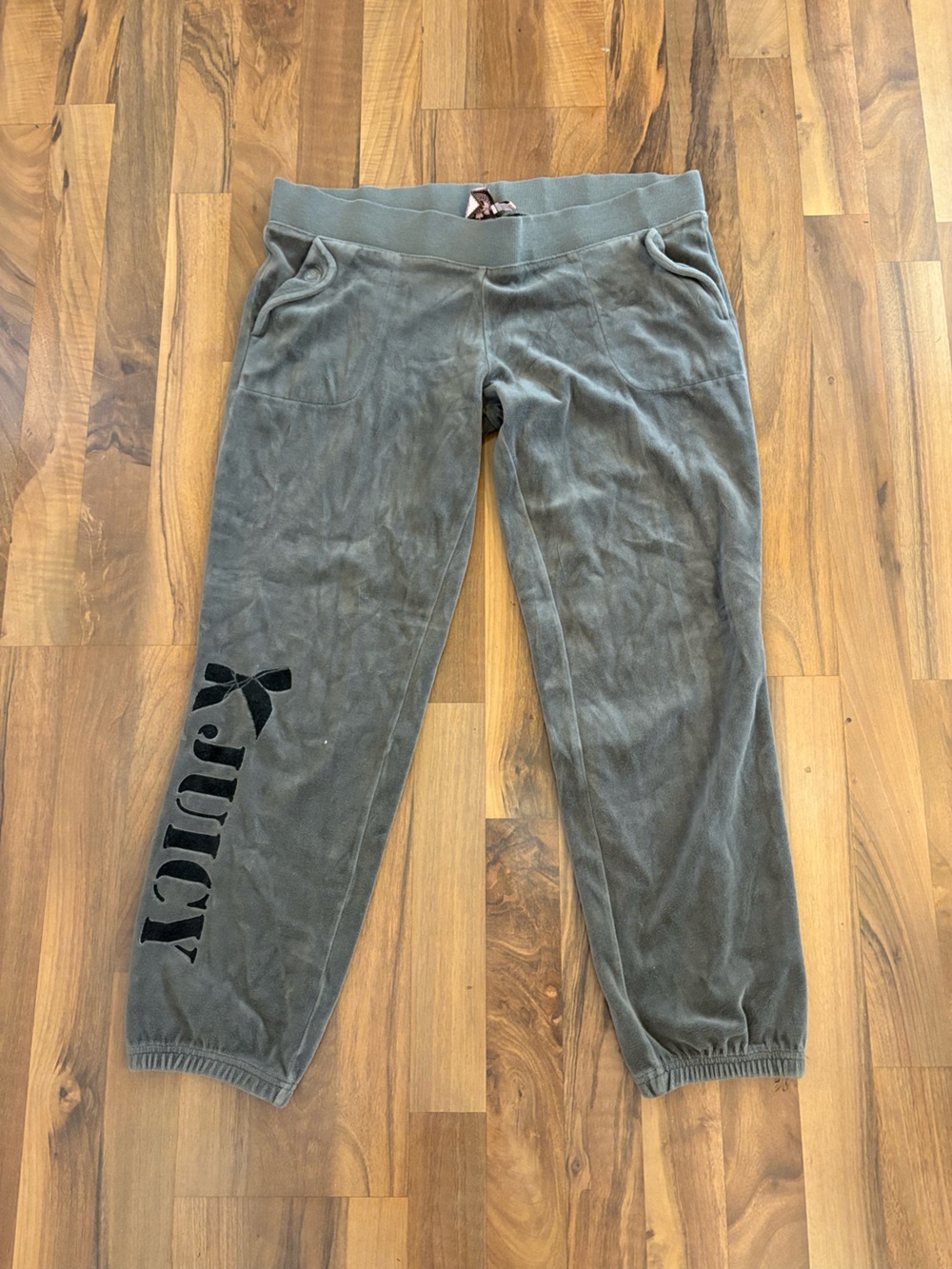 Juicy Couture Girls' Grey Velour Jogger Pants